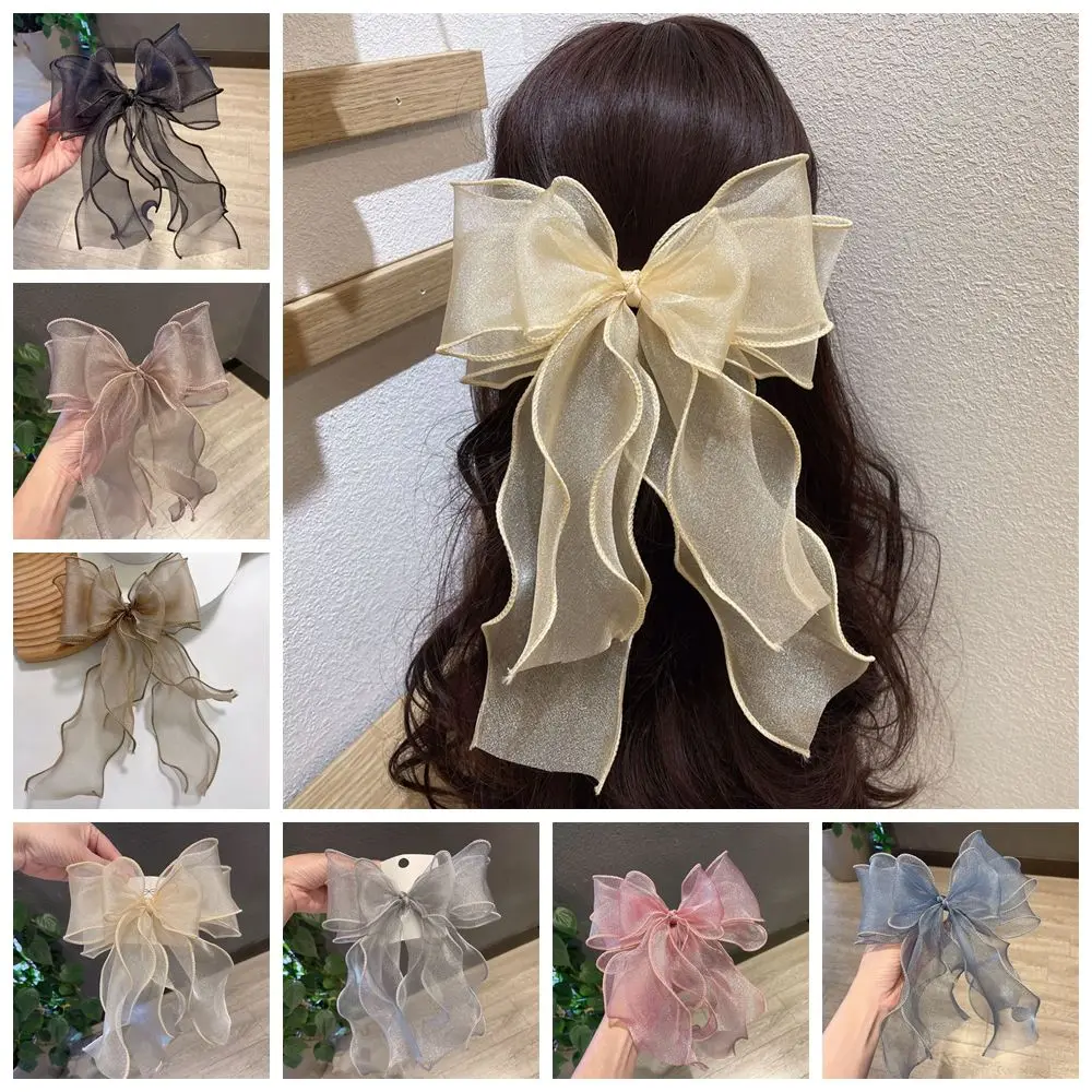 

Милые аксессуары для волос, модные заколки для волос из ленты для девочек, кружевные заколки для волос, многослойные заколки для волос с бантом