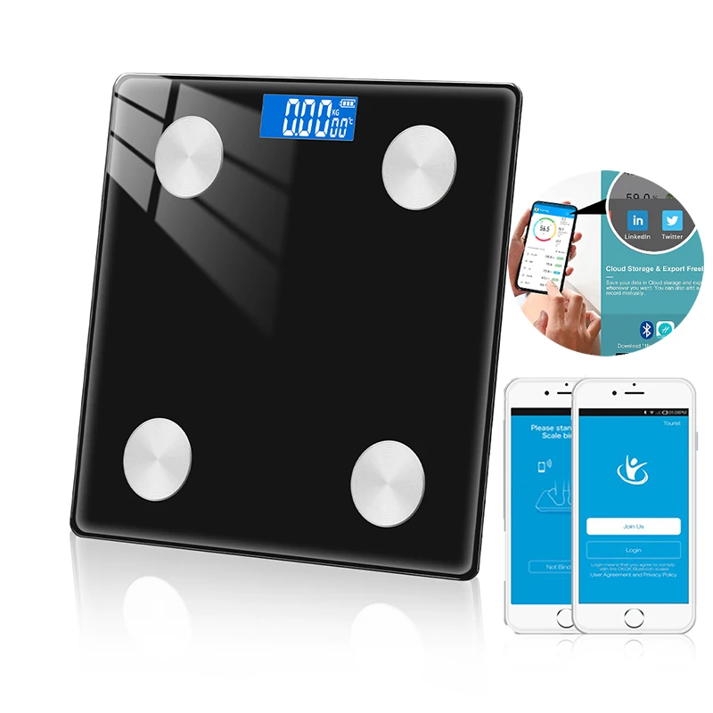 Bluetooth Digital Scale Smart Bathroom Weighing Scale Body Fat Electronic LED Scales 18 Datas Balance Body Healthy With OKOK App 