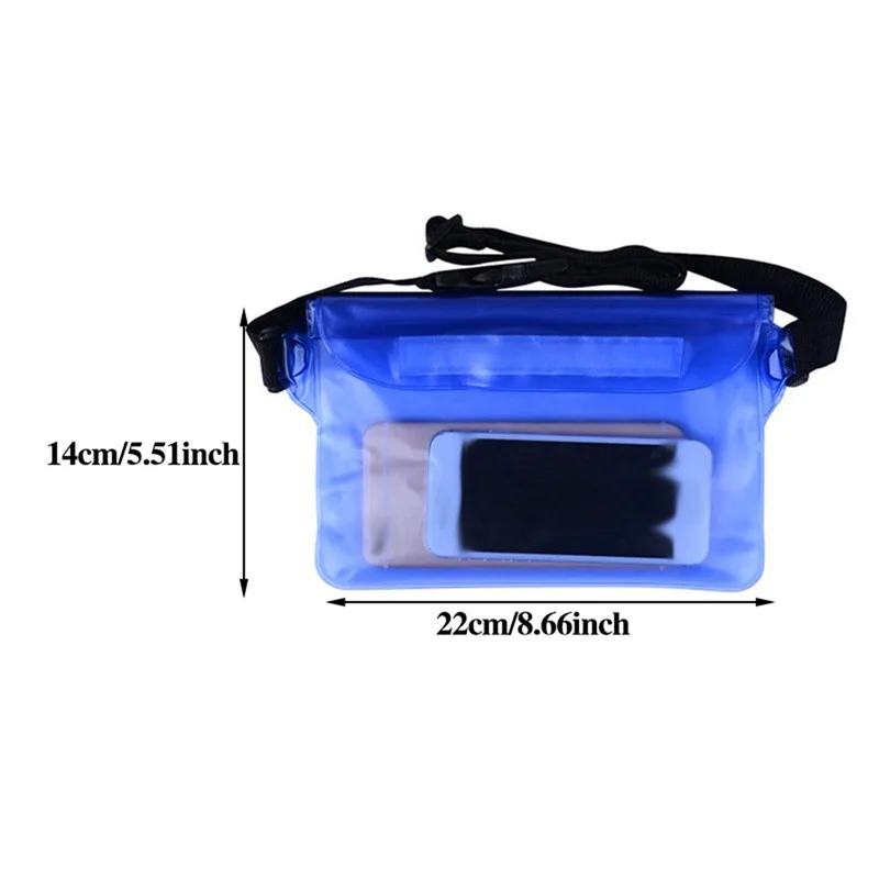 Saco de proteção seca subaquática para iPhone 3 camadas Saco de natação de alta vedação impermeável Tamanho grande Bolsa para celular, Transparente