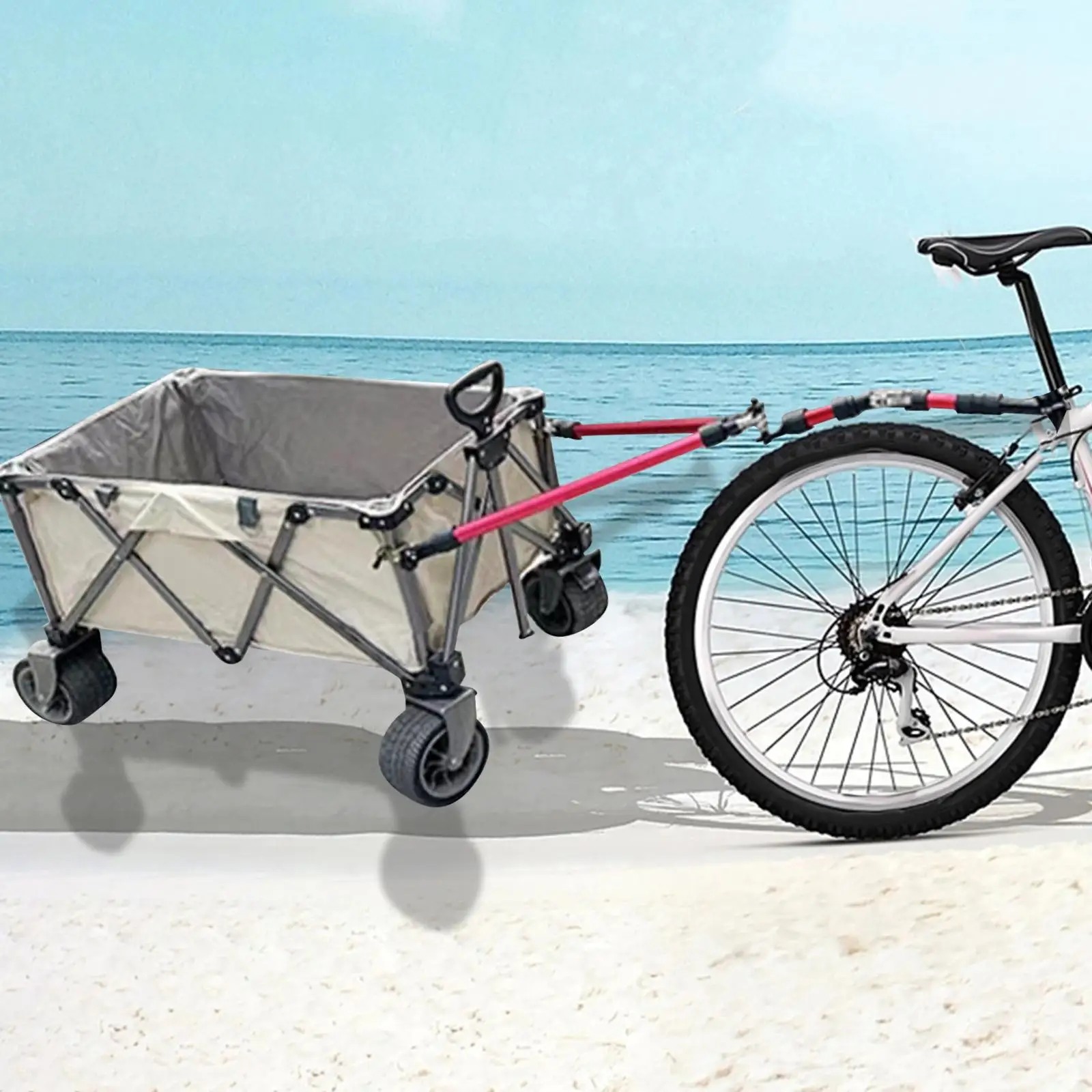 Easy Install Bike Trailer Connector Rod Durable Flexible Hitch for Cycling Cargo Transport Accessory