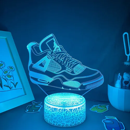 스니커즈 3D LED 네온 야간 조명, 친구를 위한 생일 선물, 침실 테이블 장식, 오타쿠 라바 램프, 파티 클럽 장식 팬 선물 4