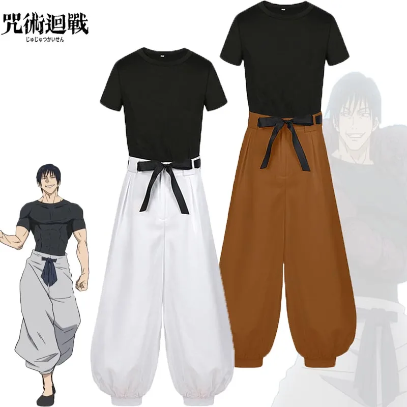 

Anime Jujutsu Kaisen Cosplay Costume Fushiguro Toji Short Sleeve Top Pants Suit Halloween Uniform Party Outfit Clothes Adult Men