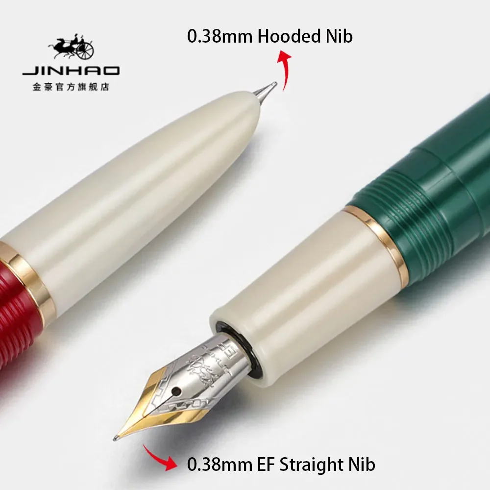Jinhao 82 엑스트라 파인 펜촉 골드 클립 만년필 0.38mm EF 잉크 펜 미니 짧은 스타일 시리즈 10.6cm 귀여운 펜