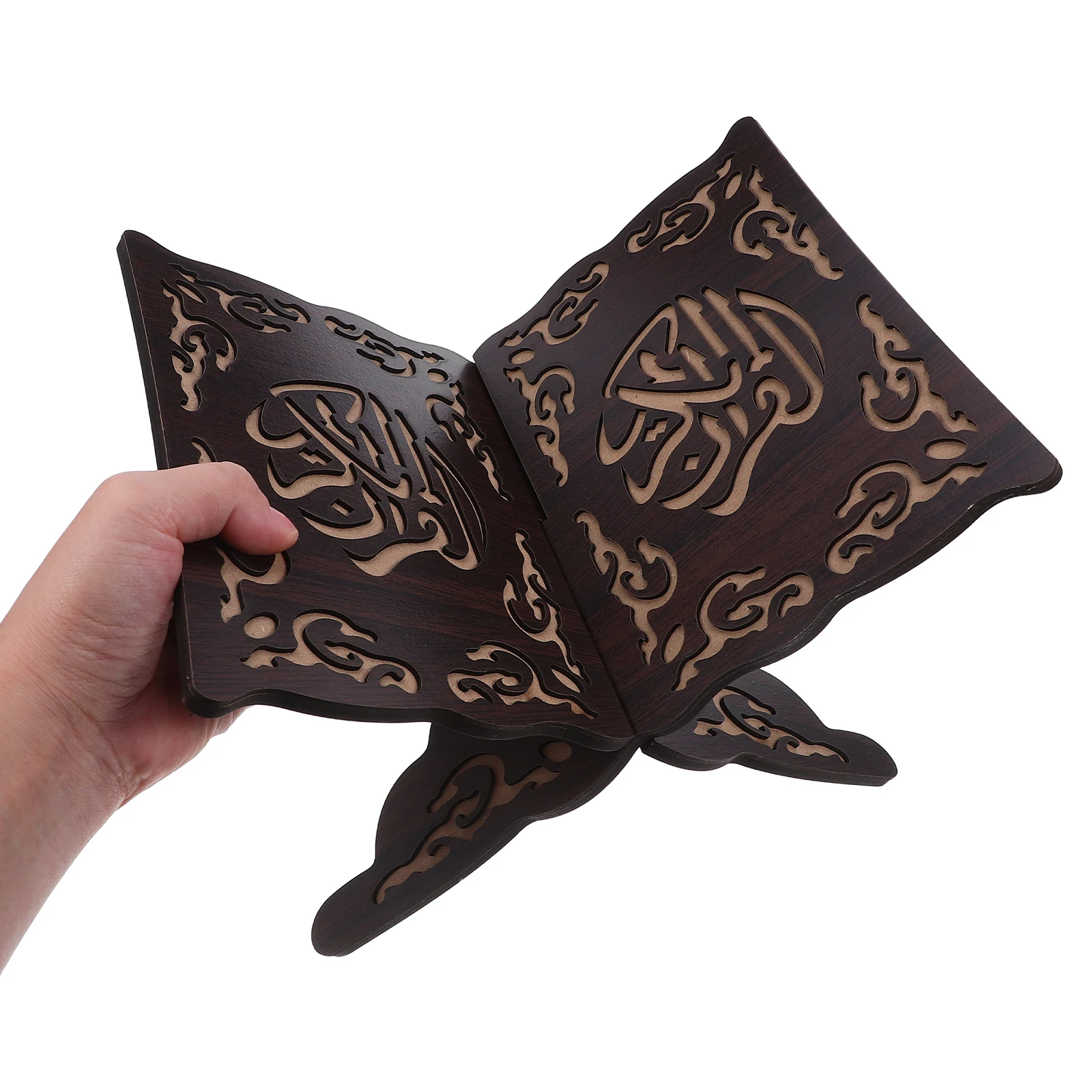 Foldable Quran Bible Book Holder Detachable Wooden Muslim Prayer Reading Holder Book Organizer Rack Home Decoration Bookshelf