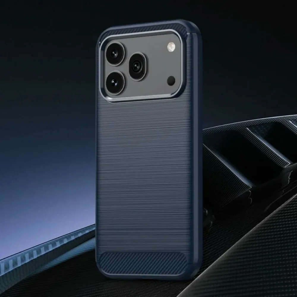 Premium Brushed Carbon Fiber Pattern TPU Soft Case - Slim Protective Cover