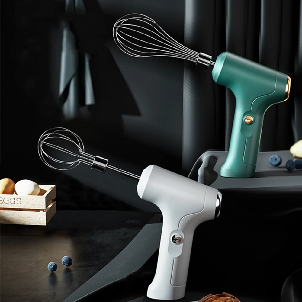 Wireless Portable Electric Food Mixer Hand Blender 3 Speeds High Power Dough  Blender Egg Beater Baking