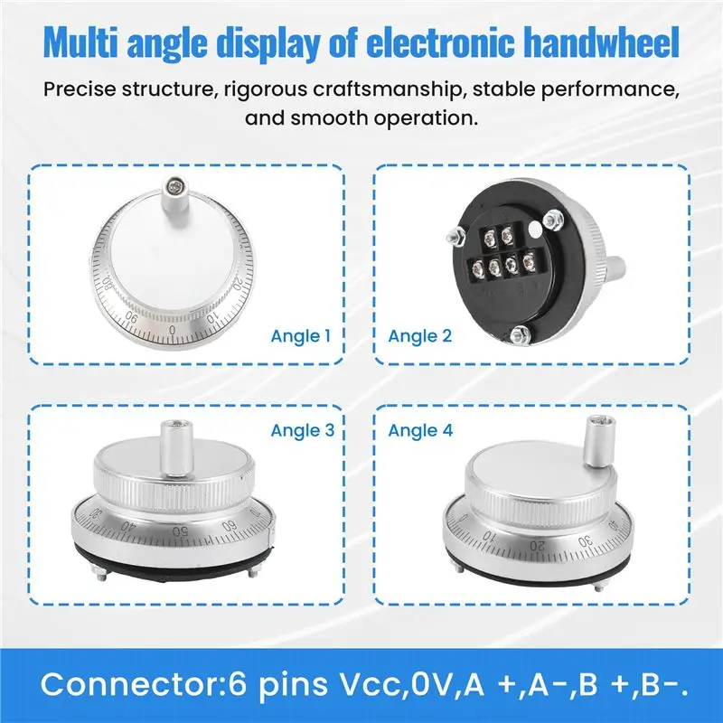 B50C 핸드 휠 핸들 키트 5V 수동 펄스 발생기 Cnc 공작 기계 로터리 엔코더 전자 핸드 휠