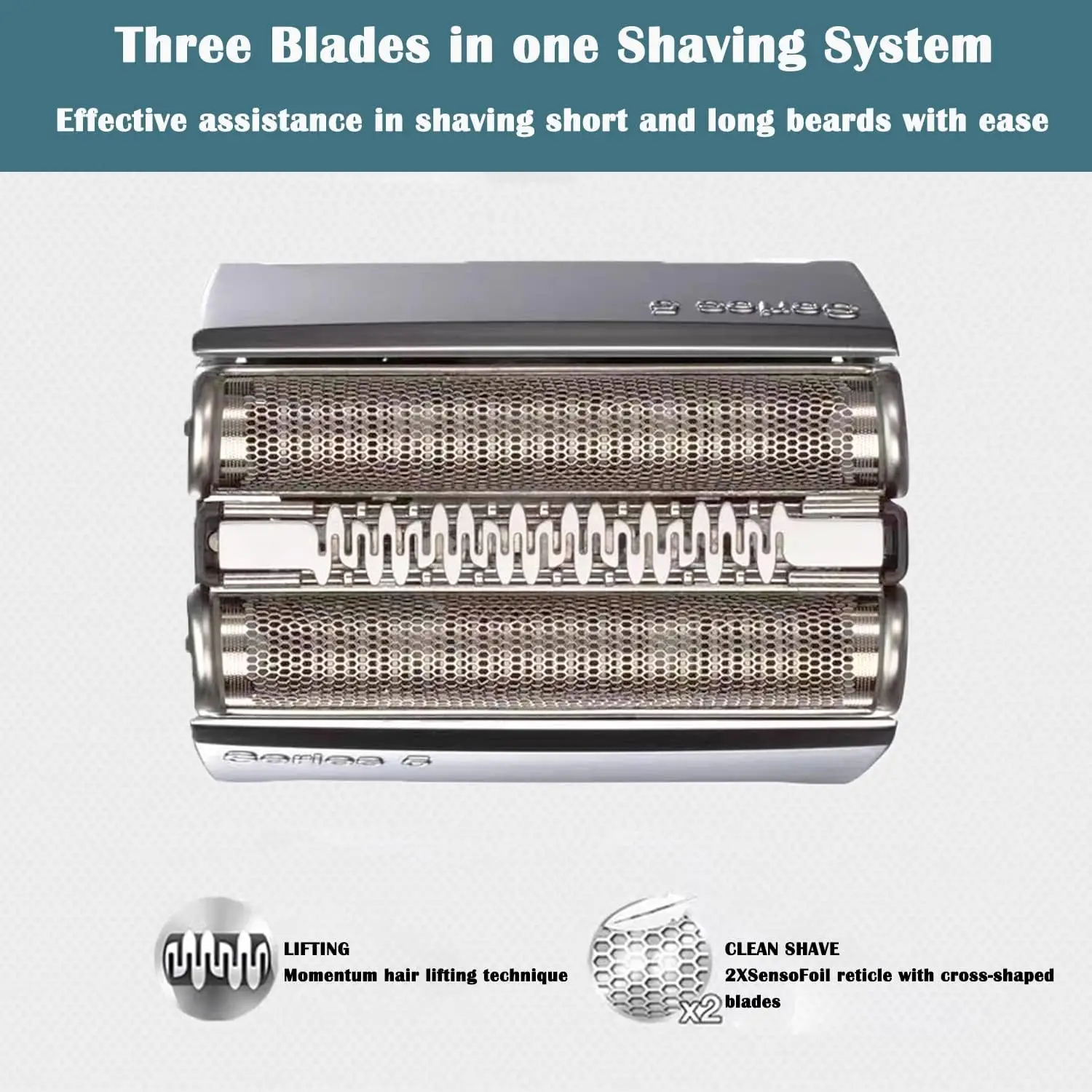 Electric Shaver Head electric shaver head electric shaver blades 52S Replacement Head Compatible with Braun Series 5 Electric Shaver Razor 5090/5190cc,5040/5140s,5030s,5147s,5145s,5195cc,5197cc