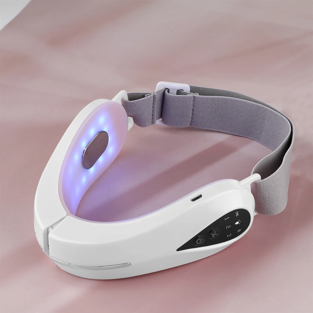 Facial Massager Face Slimming Massager Microcurrent Face Lifting Machine V Face Double Chin Remover EMS Facial Massager Hot Compress Skin Rejuvenation Beauty Device