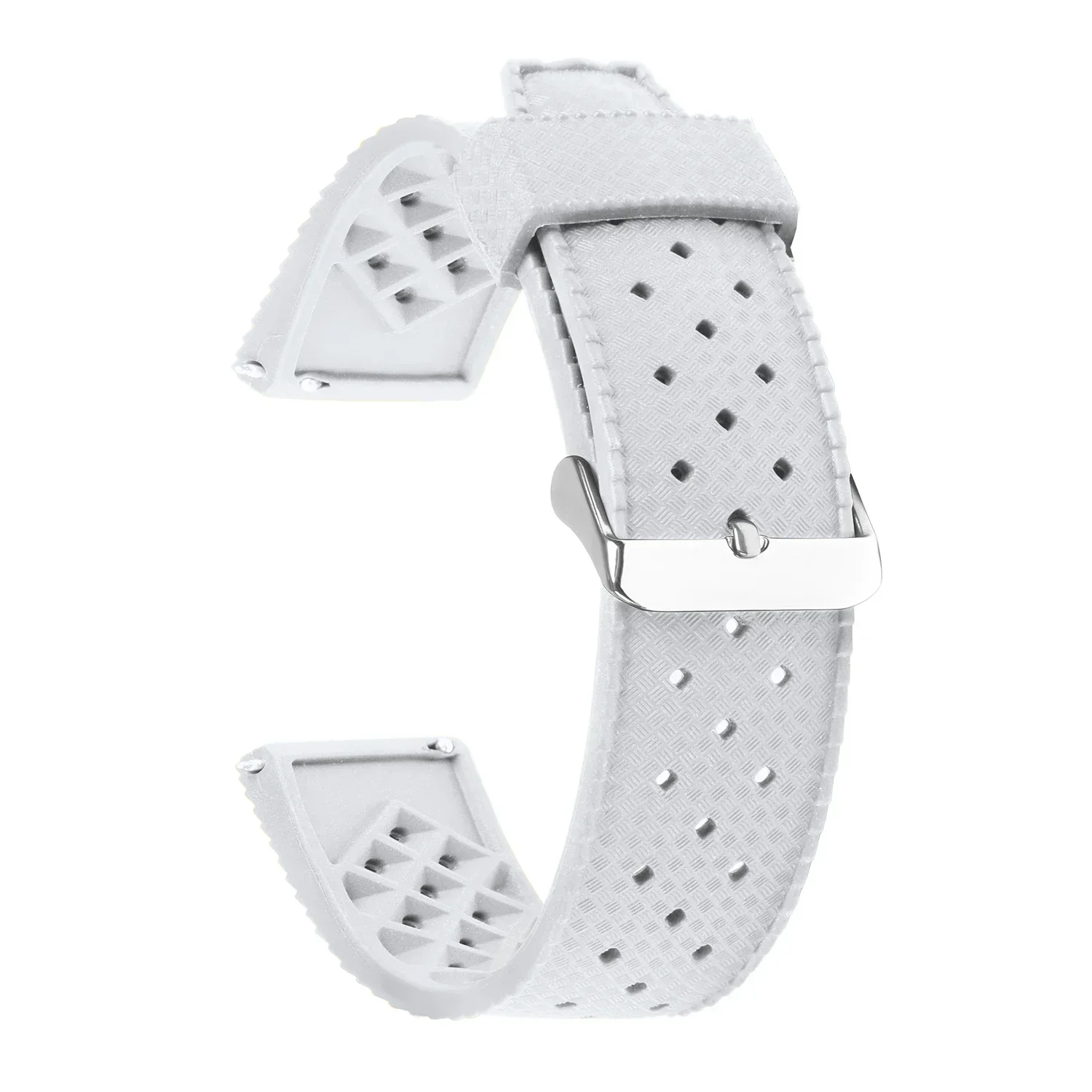 Deluxe Tropic FKM Rubber Diving Watch Strap, Waterproof Black Bracelet