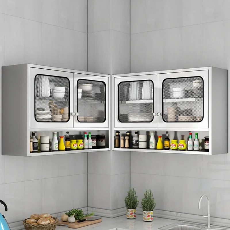 

304 stainless steel kitchen lockers cabinets lockers wall-mounted balcony wall cabinets household storage cabinets