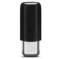 Stainless Steel Cigar Case Humidor Anti-pressure Luxury Cow Leather Cigar Humidor Case Moisturizing Portable Travel Cigar Case 1