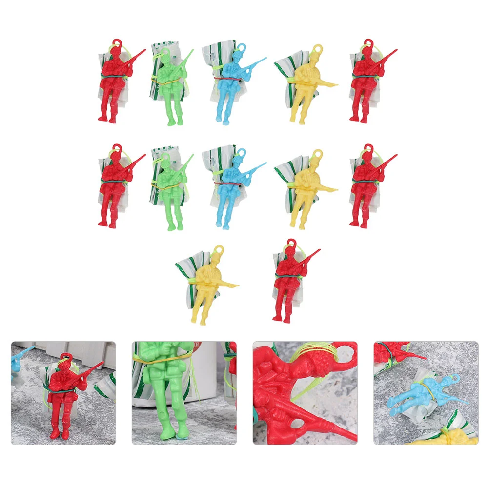 

12 Pcs Toy Soldier Parachute Child Childrens Toys Mini Soldiers Plastic Plaything