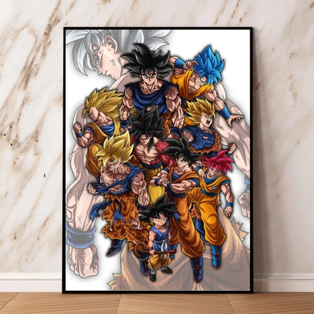 Poster Adesivo Anime Dragon Ball Z Goku Gohan Goten - Cogumelo