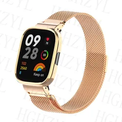 Sleek Magnetic Loop with Case Protector - Premium Stainless Steel Bracelet & Metal Strap Cover for Redmi Watch 3 (8)