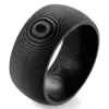 11mm Width Men's Domed 100% Carbon Fiber Wedding Ring with Tree Rings Pattern 1