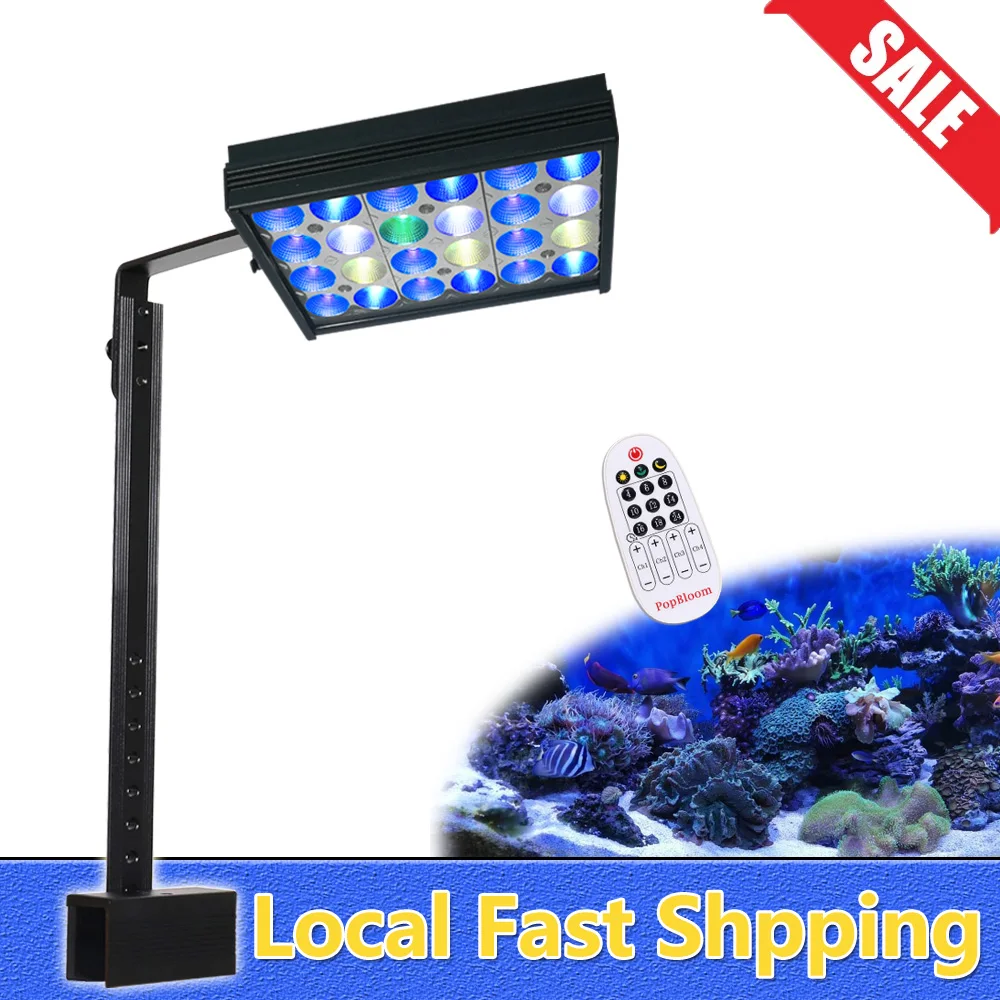 

PopBloom-Seawater Led Aquarium Lighting,Dimmable Marine Led Aquarium Timer Lamp For Saltwater Fish Tank Light,Coral Reef,30-45cm