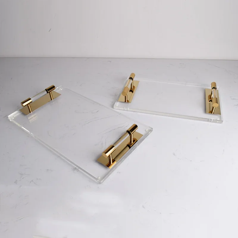 Nordic Transparent Acrylic Tray Cosmetic Jewelry Storage Box Home Decor Perfume Aromatherapy Ornaments Rectangle Storage Tray 2