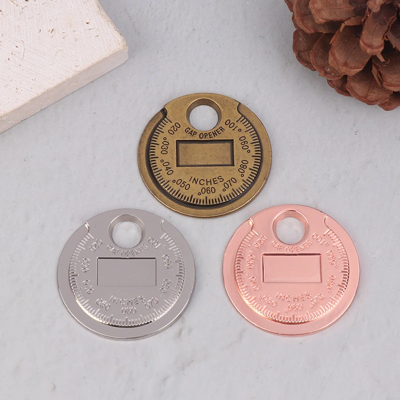 코인형 0.6-2.4mm 0.02-0.10인치 점화 플러그 갭 게이지 측정 도구 범위 점화 플러그 게이지 캘리버 측정 도구