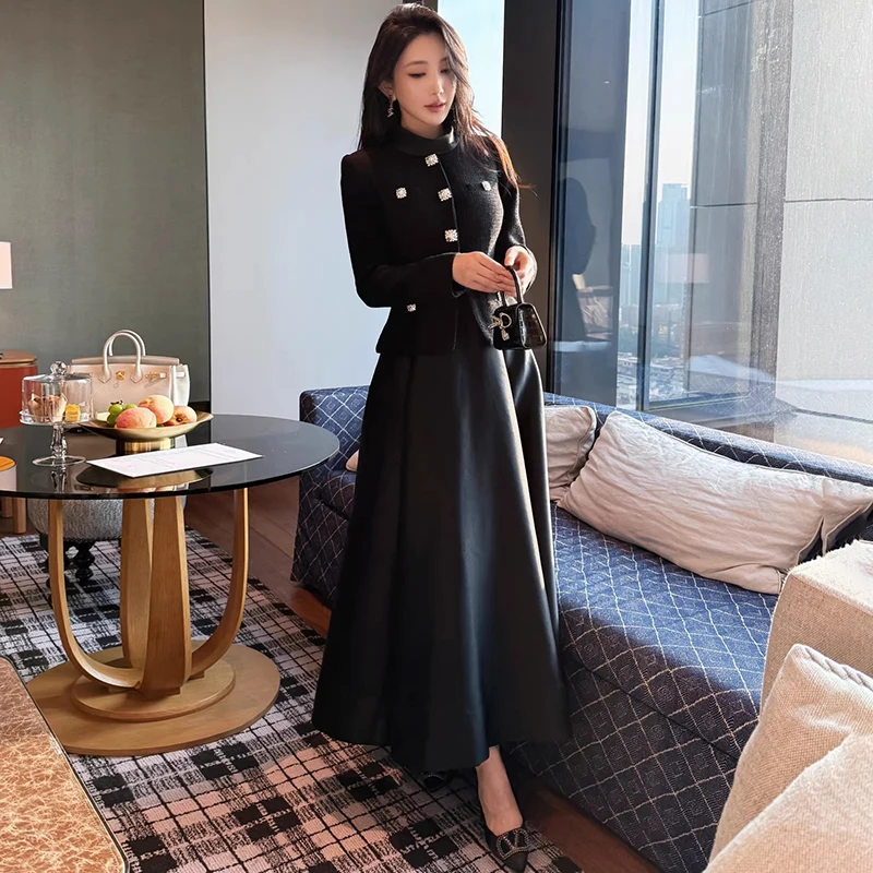 Ziwwshaoyu 2026 Spring Women's New Fashionable Stand collar Long sleeved Single breasted Buckle Waist Cinching Dress