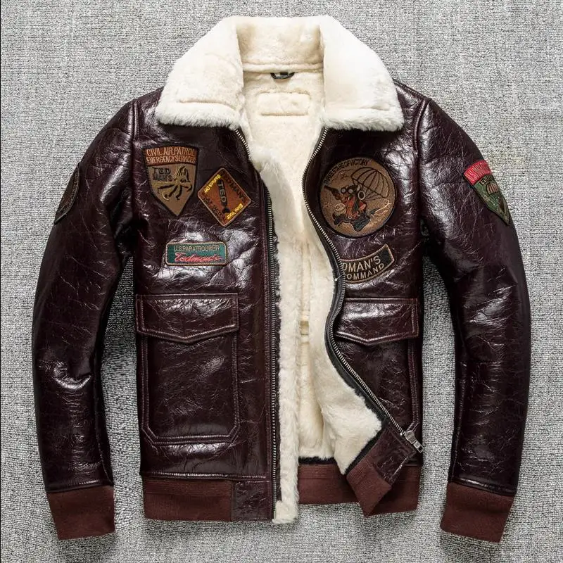 Leather Jacket Men Winter Fleece Warm Motorcycle Coats