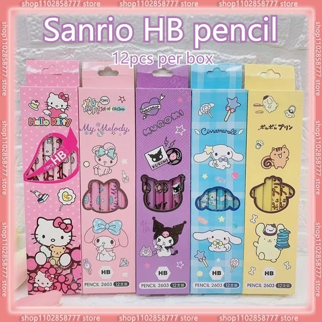 [4-in-1] Hello Kitty 4pcs Wooden B Lead Pencil Set (Red)