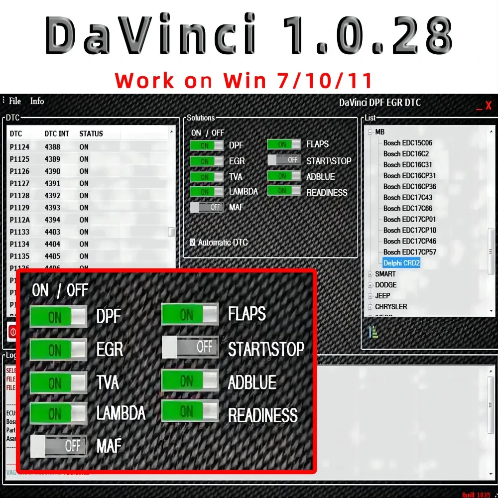 Davinci software newest 1 0 28 pro chiptuning remapping davinci remap