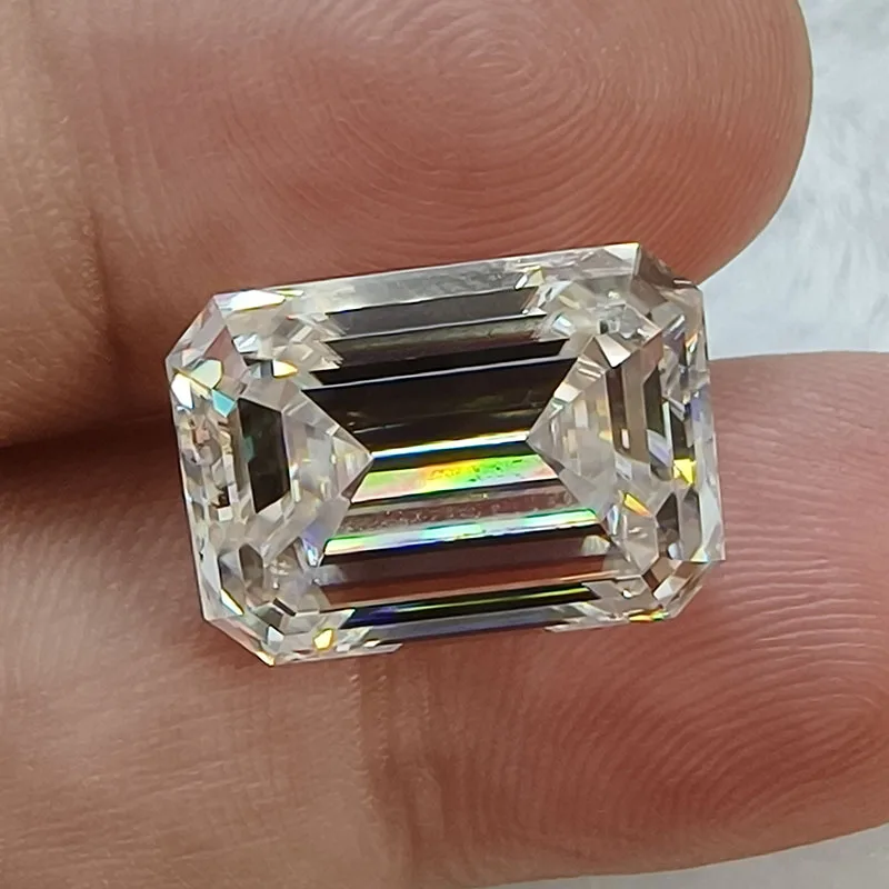 Moissanite Stone D Color Emerald Cut VVS1 Gemstone  Diy Charms Jewelry Material Pass Diamond Tester with GRA Certificate 3