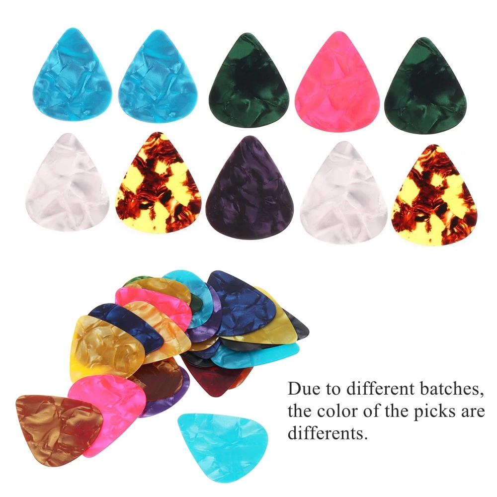 0.46mm / 0.71mm / 0.96mm Celluloid Colorful Guitar Picks Silicone Guitar Pick Fingertip Covers Pick Holder for Guitar / Bass