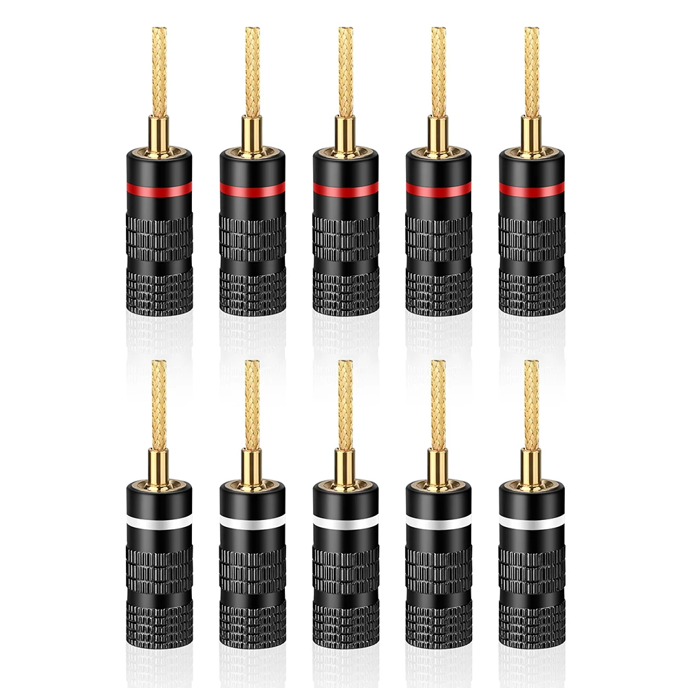 HIFI 10Pcs Flex Pin Banana Plugs, 2mm pin banana connectors/Plugs, for