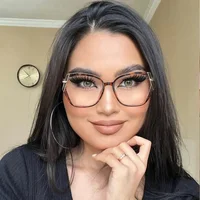 Anti Blue Light Metal Polygons Square Reading Glasses For Ladies Retro Luxury Oversized Eyeglasses Magnifying Presbyopic Eyewear 2