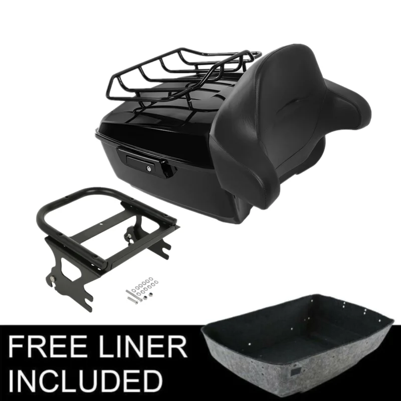 Moto King Pack Trunk 2 Up Rack Adatto Per Harley Tour Pak Street Electra Glide 1997-2008