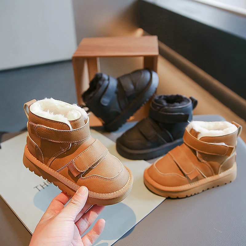 Warm Plush Kids Snow Boots Non Slip Lightweight Winter
