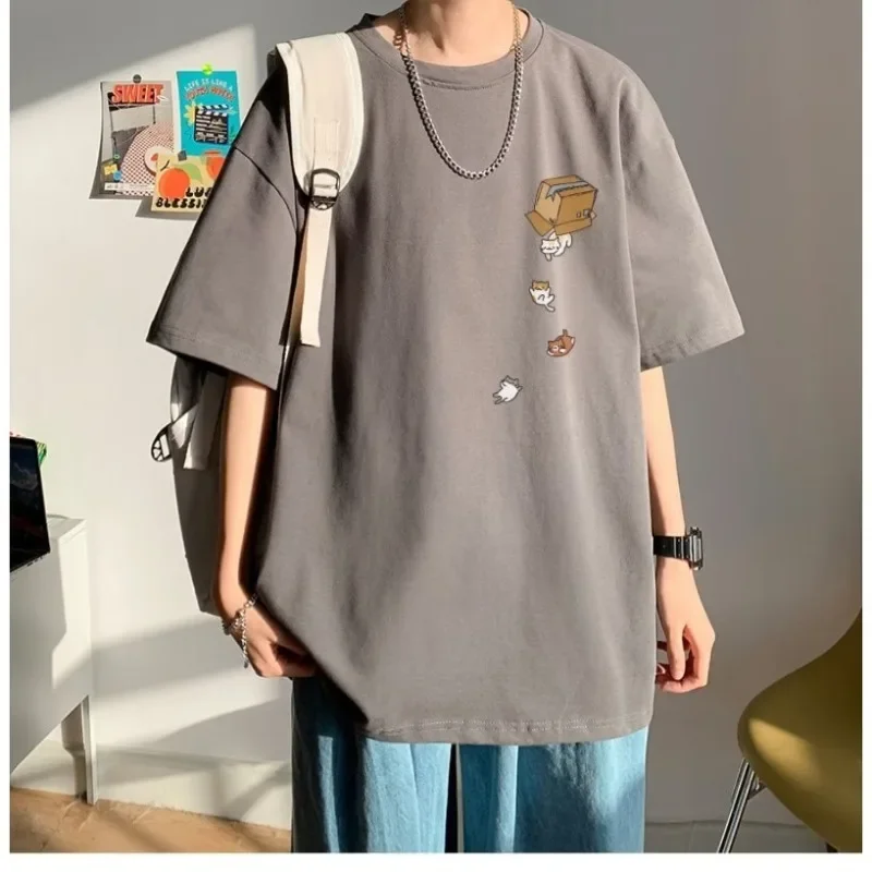 -8XL Men Oversized Korean Loose American Vintage Carton