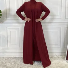 

Winter Sweater Open Abayas for Women Dubai Abaya Kimono Femme Musulmane Turkey Muslim Hijab Dress Plain Kaftan Islamic Clothing