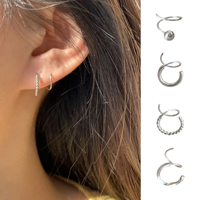 Orecchino A Doppio Strato A Spirale Geometrica A Spirale Rotonda In Rame Vintage In Metallo Per Gioielli Da Donna Con Orecchini A Spirale A Farfalla