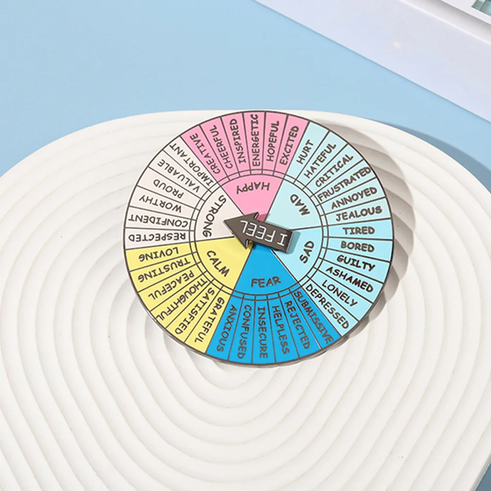 

Декорировать брошь эмоции колесо значок из сплава украшение ощущение портативный поворотный круг