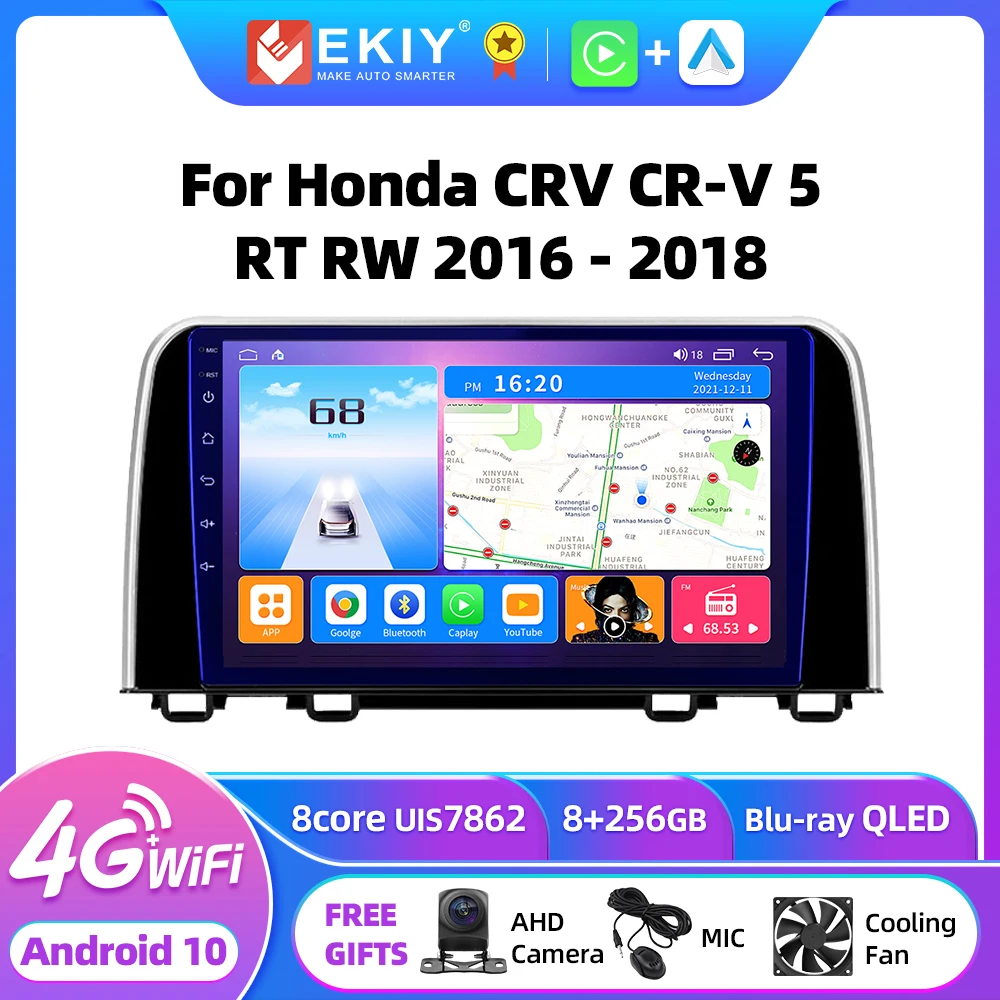 

EKIY T7 Android 10 Car Radio For Honda CRV CR-V 5 RT RW 2016-2018 Multimedia Video Player Carplay GPS Navigation Stereo No 2din