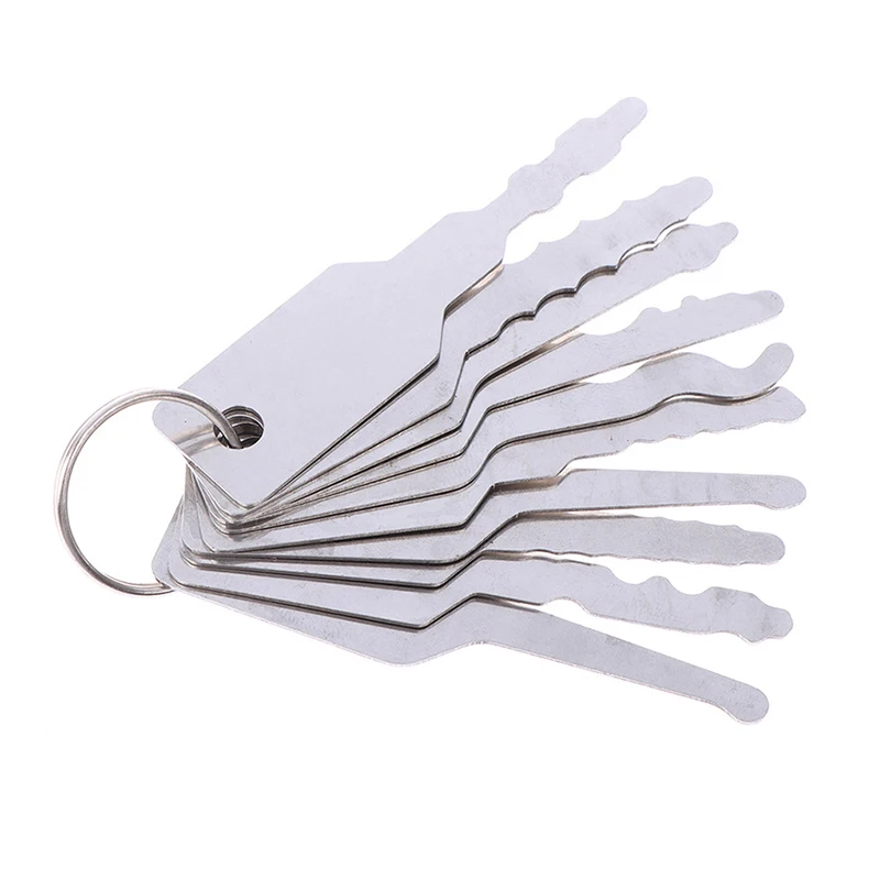 Stainless Jiggler And Keys Dual Sided Car Unlock Lock Open Repair Accessories Auto Replacement Tool Kit 10Pcs/Set