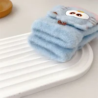 Cute Children Half Finger Gloves Autumn Winter Flip Cover Warm Boy Girl Student Mittens Cartoon Kids Writing Cycling Gloves 4-8Y 6