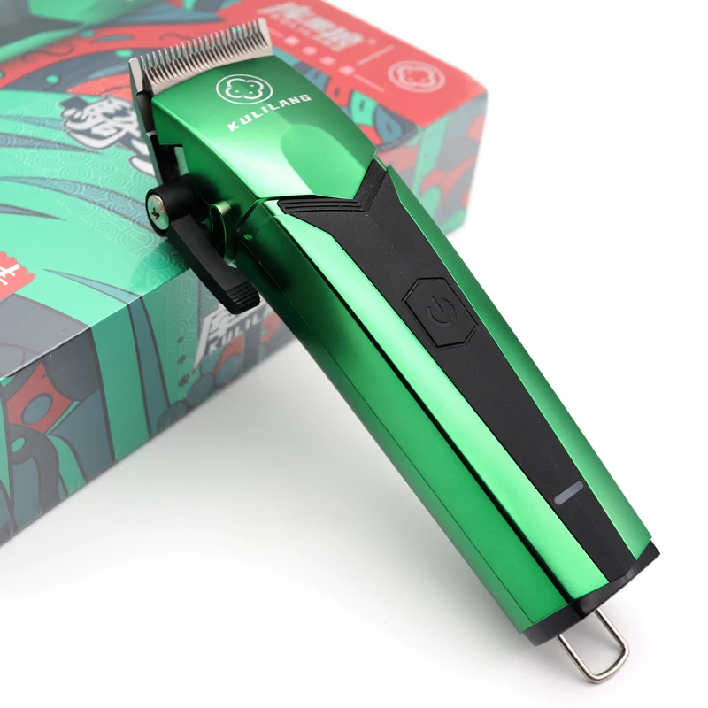 2023 New Madeshow Kulilang R66 Professional Hair Clipper USB Charging Hair Cutting Machine Green
