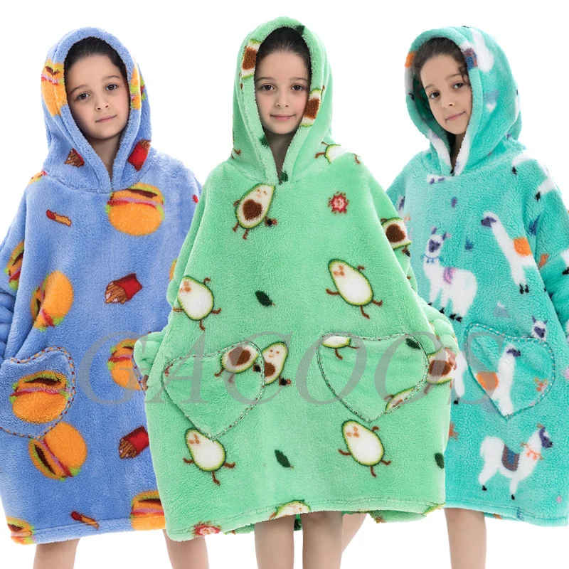 Oversized Hoodie Blanket for Adults Kids Women Men Wearable