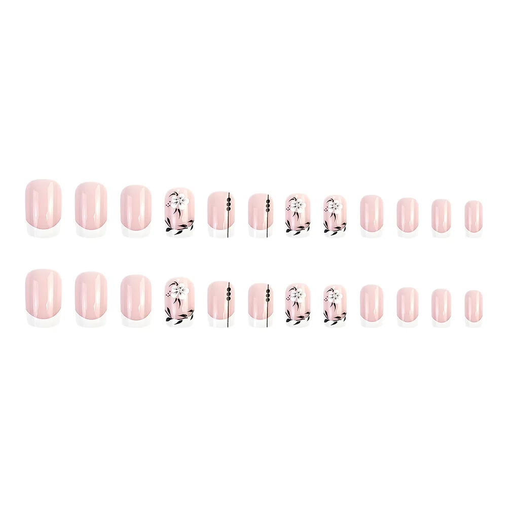 YoYoee French Long Press-On Snake Pattern Nails - 24PCS