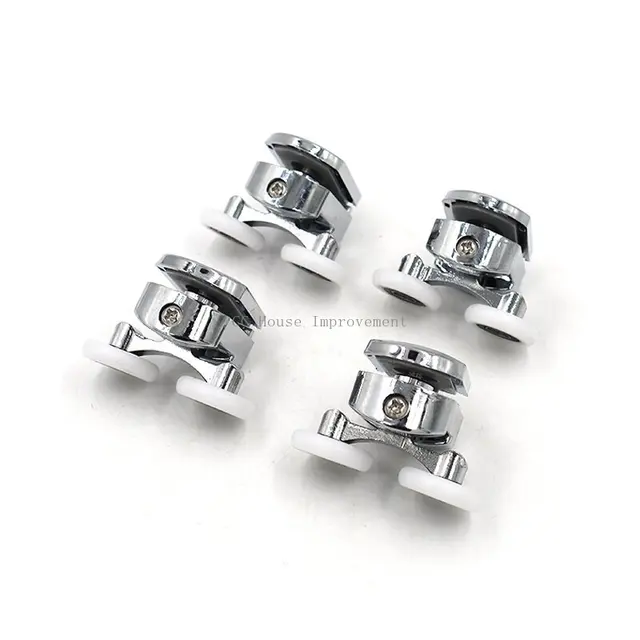 23 มม./25 มม./27 มม.ลูกกลิ้งประตูสังกะสีอัลลอยด์คู่ล้อเลื่อนประตูห้องอาบน้ําลูกกลิ้งแบริ่งล้อนักวิ่งเปลี่ยน 5