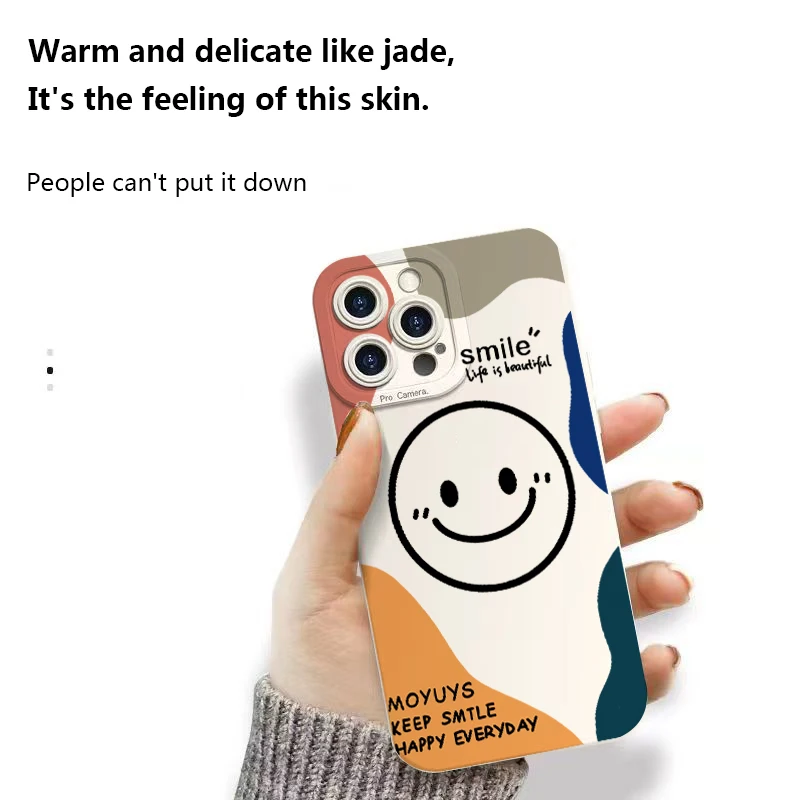 Cute Cartoon Smile Face Phone Case For Samsung Galaxy S26 S25 S24 S23 S22 Ultra Plus S21 FE A16 A33 A53 A34 A54 5G A35 A55 Cover