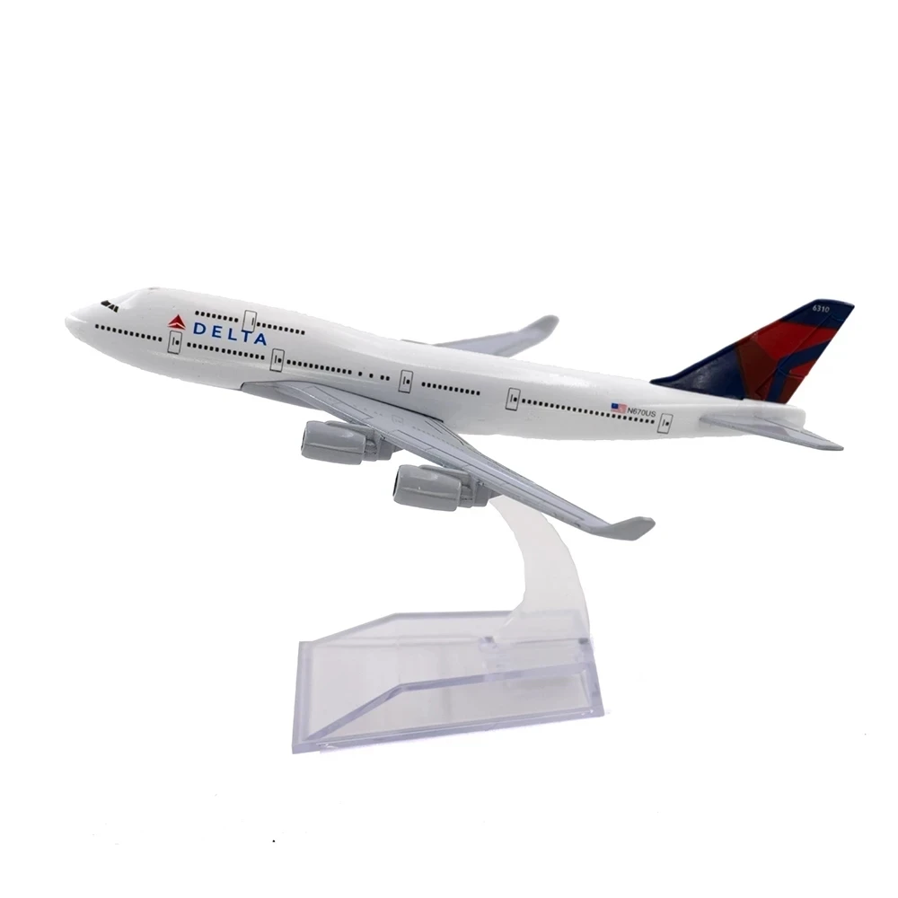 Aereo In Lega In Scala 1/400 Boeing 747 Delta Airlines Airlines Aereo Da 16Cm Modello B747 Decorazione Giocattolo Regalo Per Bambini Per La Raccolta