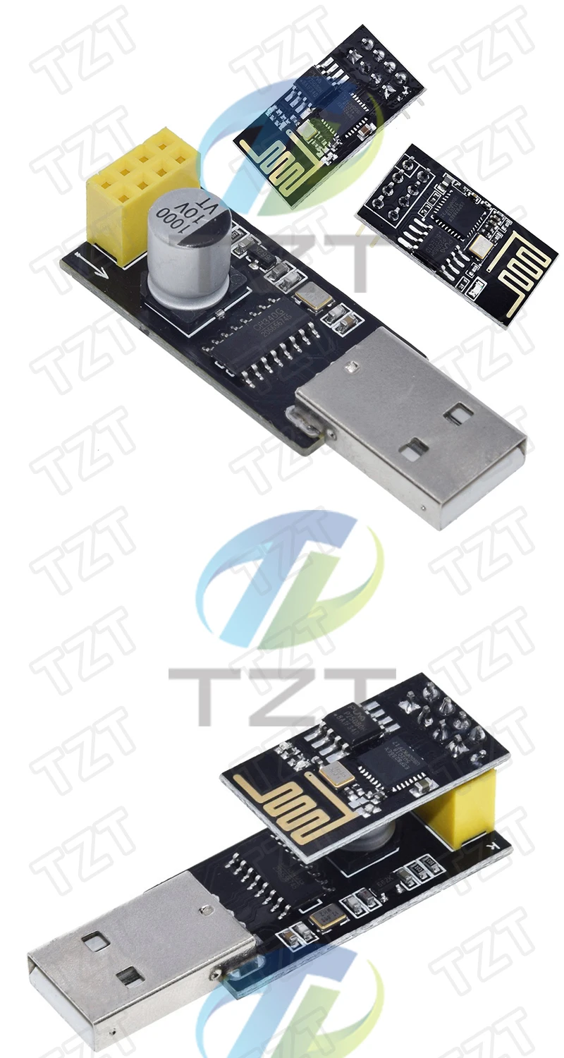 TZT ESP01 Programmieradapter UART GPIO0 ESP-01 Adapter ESP8266 CH340G USB zu ESP8266 Serielles Drahtloses WLAN-Entwicklungsboard – Detail 6