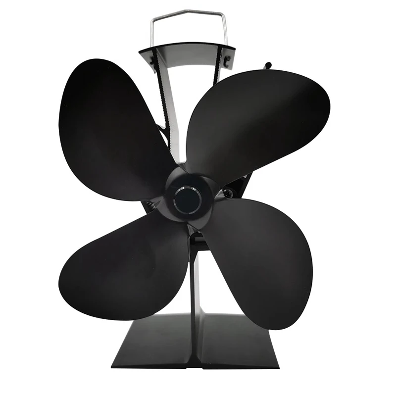 

For Fireplace Wood Stove Fan Small Designed 4 Blades Heat Powered Fireplace Fans Black TP2004-4
