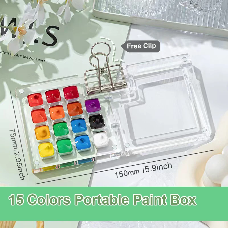 Transparent Painting Color Panel Mini Color Boxes Convenient to Carry Outdoor Sketch Watercolor and Oil Painting