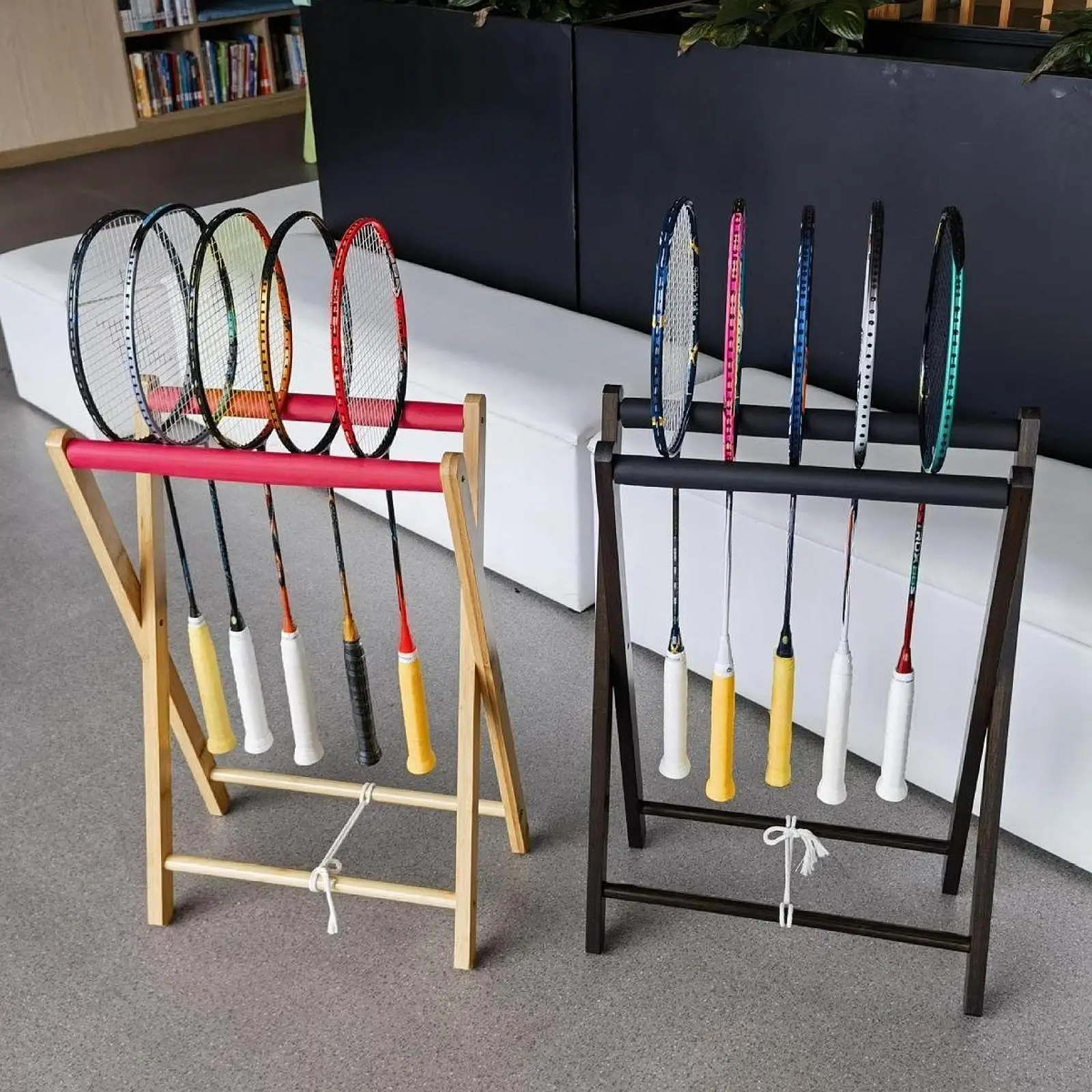 Metalen tennisrackethouder | Badmintonracket wandhouder